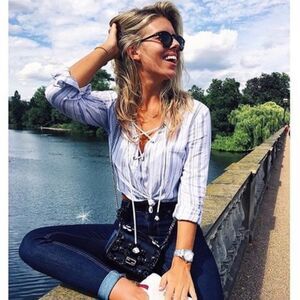 Rails | grace lace-up top